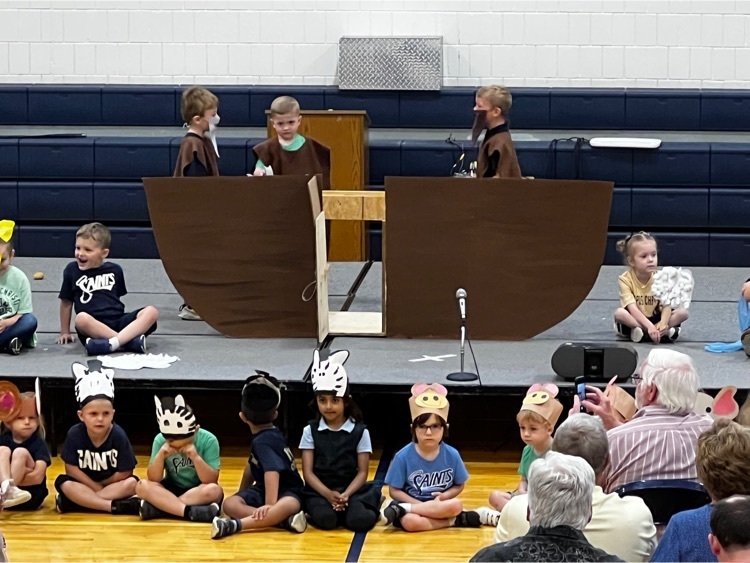 students standing behind an ark